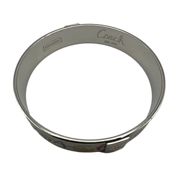 COACH Multi-color Shimmering Enamel Signature Bangle Bracelet - Picture 4 of 9